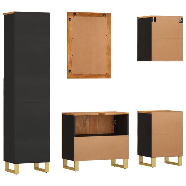 vidaXL &Nu;&tau;&omicron;&upsilon;&lambda;ά&pi;&iota; &Mu;&pi;ά&nu;&iota;&omicron;&upsilon; &Sigma;&epsilon;&tau; 5 &Tau;&epsilon;&mu;. &Kappa;&alpha;&phi;έ/&Mu;&alpha;ύ&rho;&omicron; &Mu;&alpha;&sigma;ί&phi; &Xi;ύ&lambda;&omicron; &Mu;ά&nu;&gamma;&kappa;&omicron;