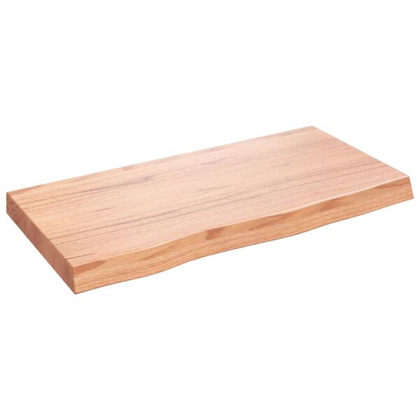 vidaXL Ράφι Τοίχου Ανοιχτό Καφέ 80x40x(2-6)εκ. Επεξ. Μασίφ Ξύλο Δρυός