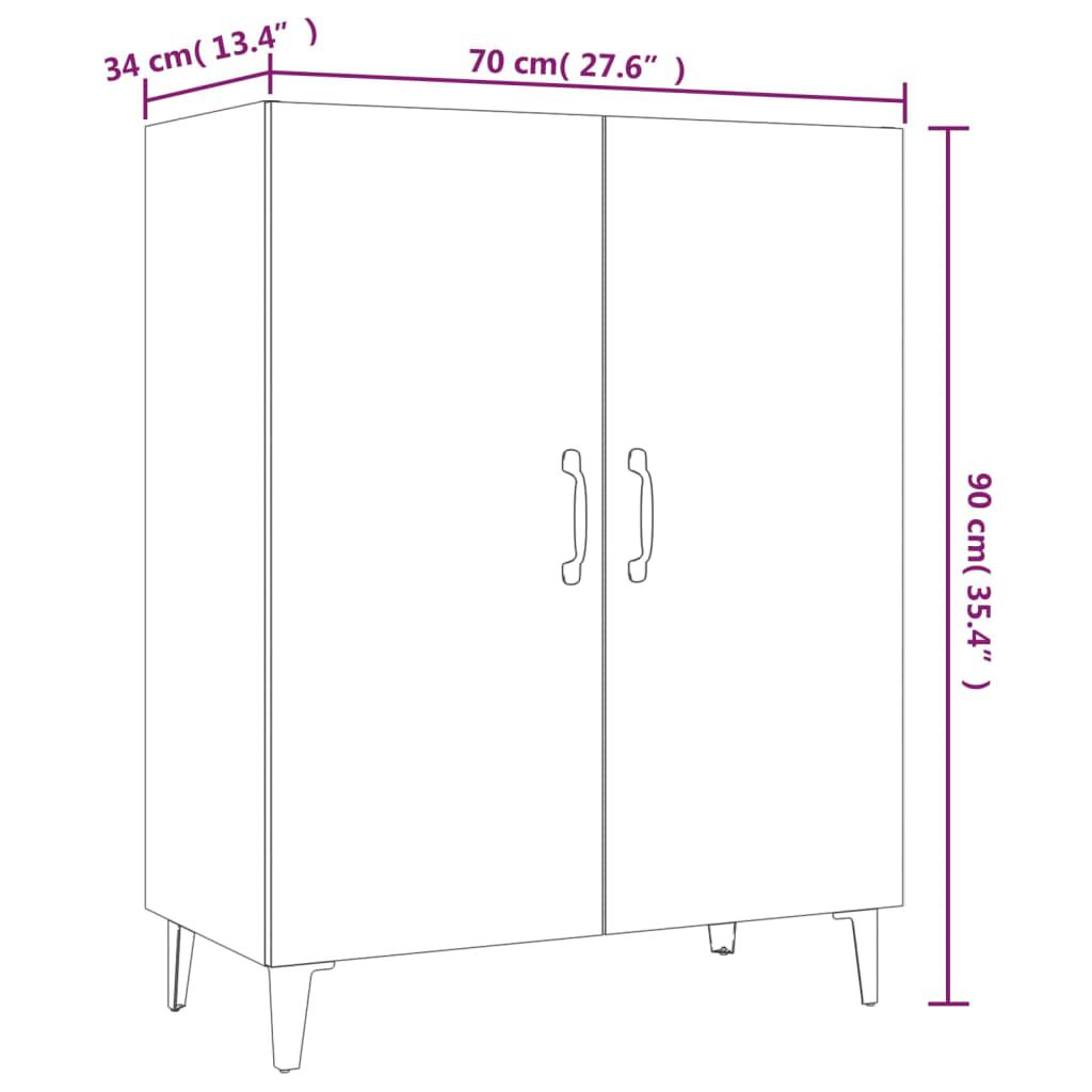 vidaXL Ντουλάπι Λευκό 70 x 34 x 90 εκ. από Επεξεργασμένο Ξύλο