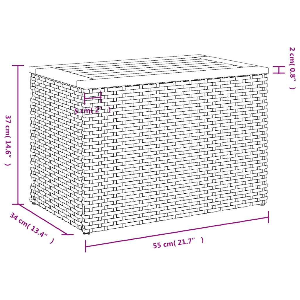 vidaXL Τραπεζάκια Κήπου 2 τεμ. Μπεζ 55x34x37εκ. Συνθ.Ρατάν/Μασίφ Ξύλο