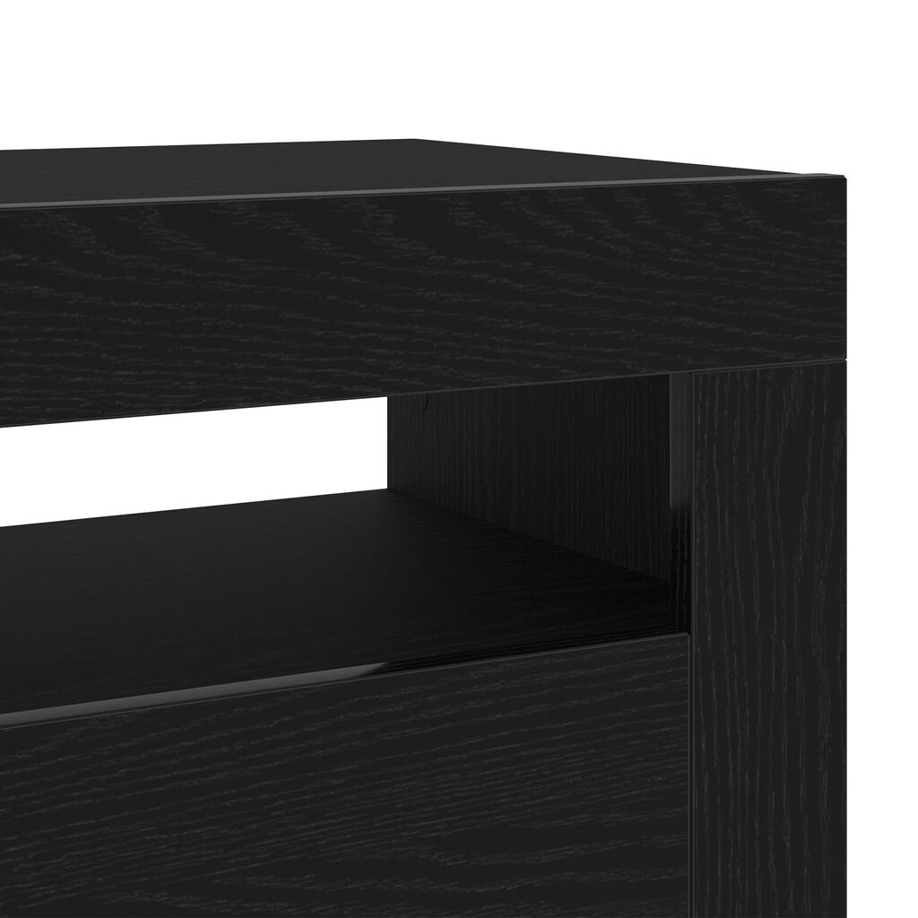 vidaXL Ντουλάπα τηλεόρασης με LED Μαύρη Δρύς 120x35x40 εκ. Επεξεργασμένο ξύλο
