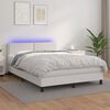 vidaXL &Kappa;&rho;&epsilon;&beta;ά&tau;&iota; Boxspring &mu;&epsilon; &Sigma;&tau;&rho;ώ&mu;&alpha; & LED &Lambda;&epsilon;&upsilon;&kappa;ό 140x190 &epsilon;&kappa;. &Sigma;&upsilon;&nu;&theta;. &Delta;έ&rho;&mu;&alpha;
