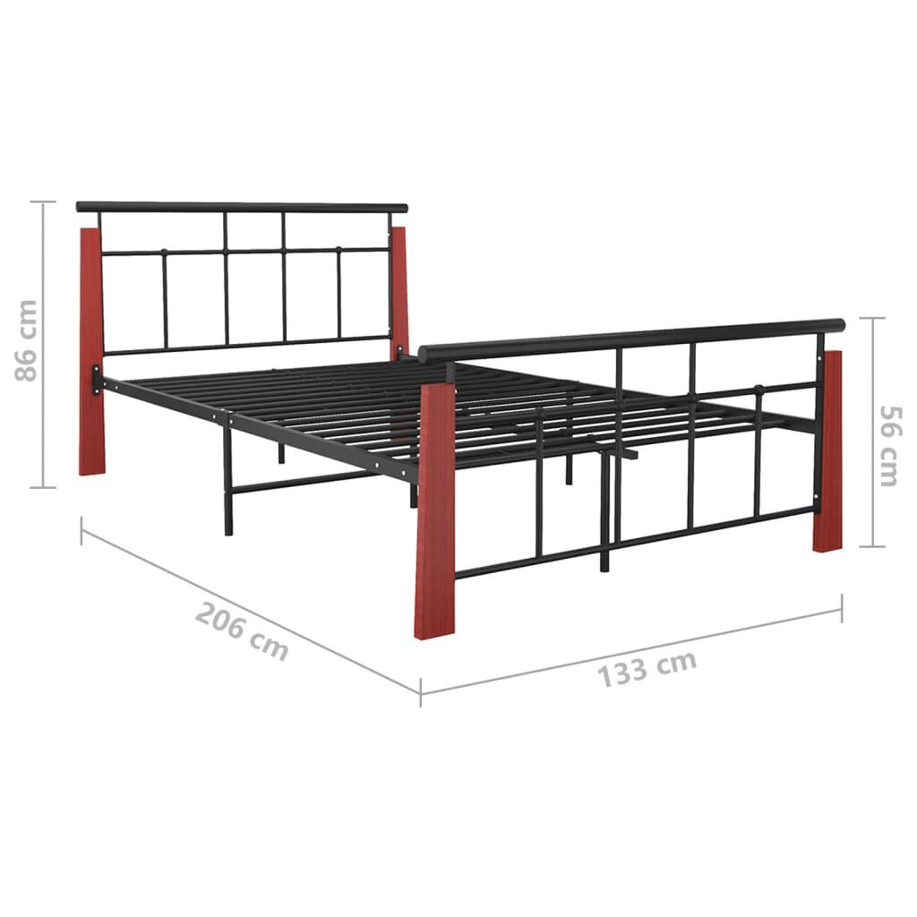 vidaXL Πλαίσιο Κρεβατιού 120 x 200 εκ. Μέταλλο/Μασίφ Ξύλο Δρυός