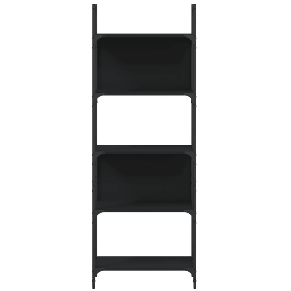 vidaXL Βιβλιοθήκη 5 Επιπέδων Μαύρη 60,5x24x166,5 εκ. Επεξεργ. Ξύλο