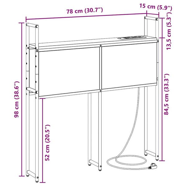 vidaXL Κεφαλάρι Αποθήκης Καφέ δρυς 75 cm Επεξεργασμένο ξύλο
