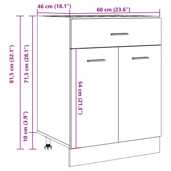 vidaXL Ντουλάπι με ΣυρτάριLyon Παλαιό Ξύλο 60x46x81,5 εκ. Επεξ. Ξύλο