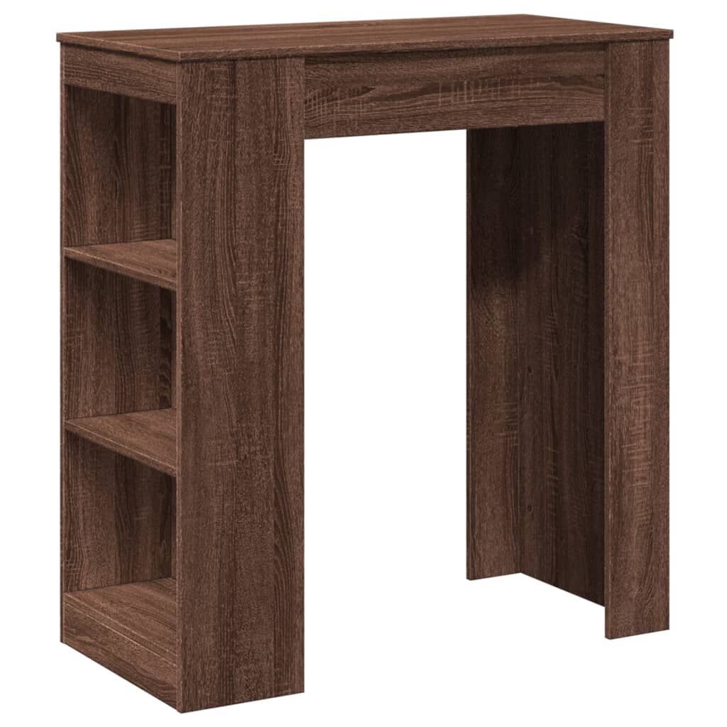 vidaXL Τραπέζι Μπαρ με Ράγες Καφέ Δρυς 95x47x103,5 εκ. Επεξεργ. Ξύλο