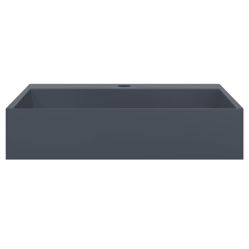 vidaXL Νιπτήρας Ανθρακί 50x38x11 εκ. Συνθετικός από Τεχνητό Μάρμαρο