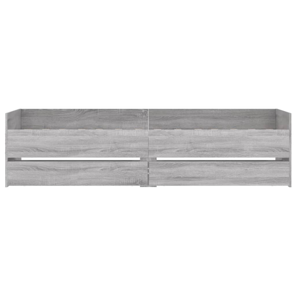 vidaXL Πλαίσιο Κρεβατιού Με Συρτάρια Γκρι Sonoma 75x190εκ Small Single