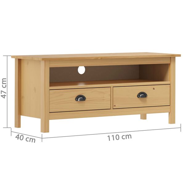 vidaXL Έπιπλο Τηλεόρασης Hill Μελί 110x40x47 εκ. Ξύλο Πεύκου