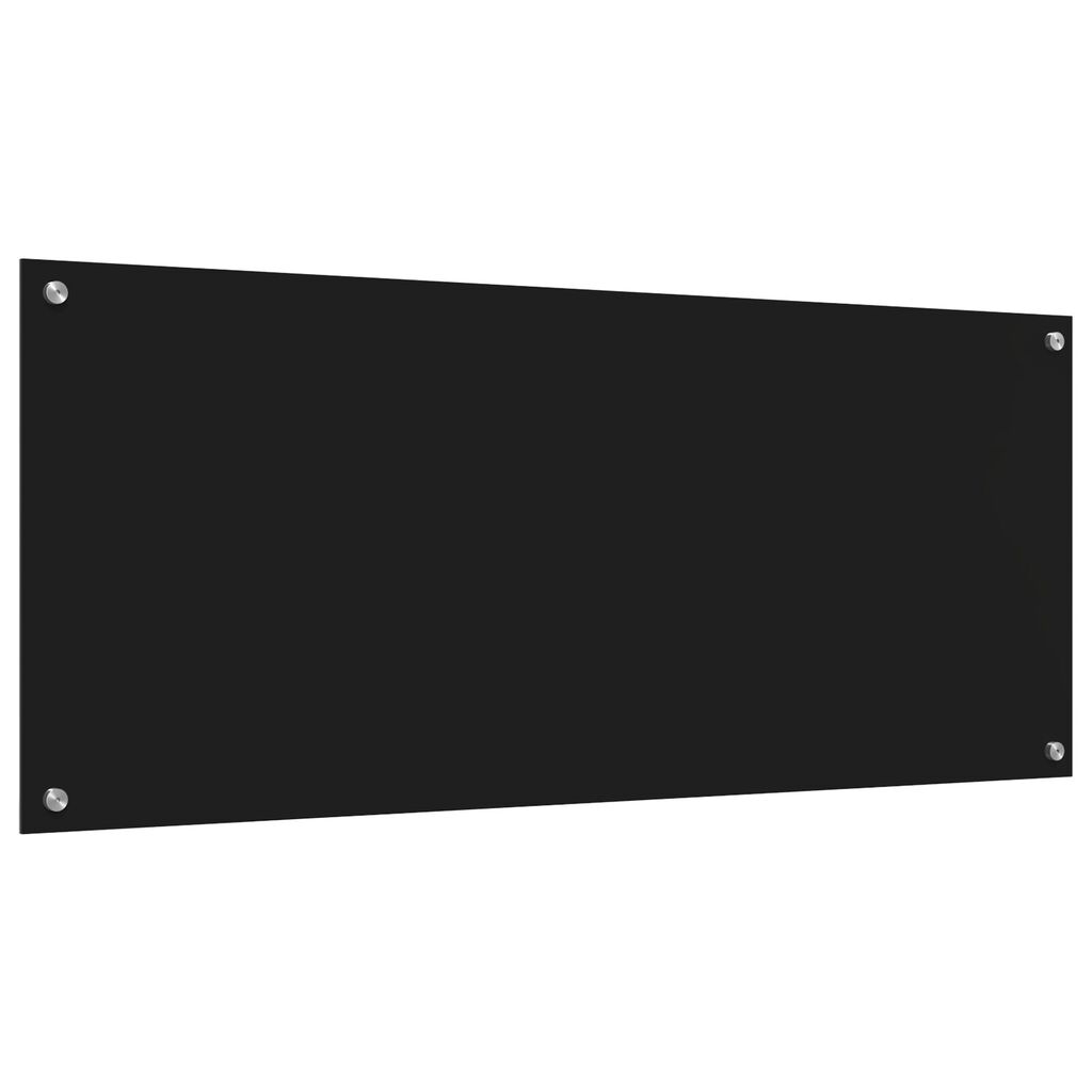 vidaXL Πλακάκι Κουζίνας Μαύρο 120x50x0.6 εκ Γυαλί Ανθρακωμένο