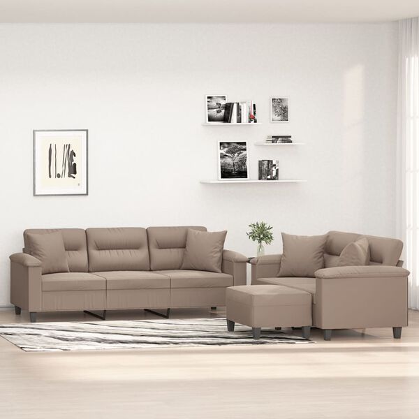 vidaXL &Sigma;&epsilon;&tau; &Sigma;&alpha;&lambda;&omicron;&nu;&iota;&omicron;ύ 3 &Tau;&epsilon;&mu;&alpha;&chi;ί&omega;&nu; Taupe &alpha;&pi;ό Ύ&phi;&alpha;&sigma;&mu;&alpha; &Mu;&iota;&kappa;&rho;&omicron;ϊ&nu;ώ&nu; &mu;&epsilon; &Mu;&alpha;&xi;&iota;&lambda;ά&rho;&iota;&alpha;