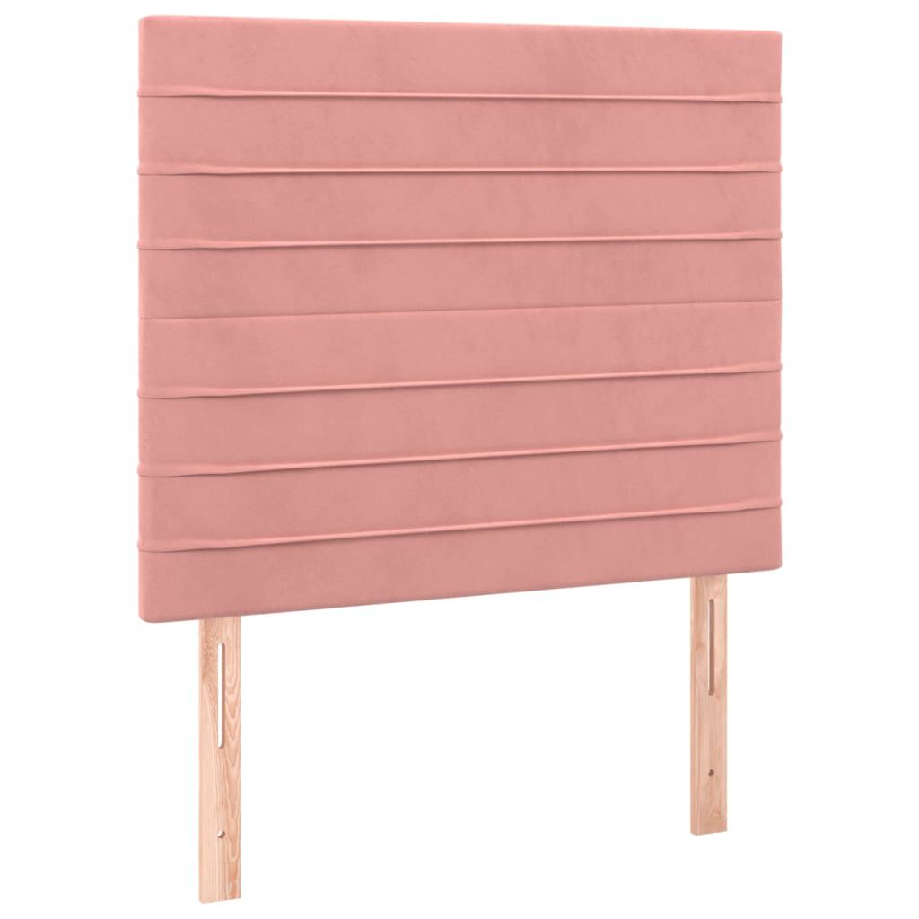 vidaXL Κρεβάτι Boxspring με Στρώμα Ροζ 100x200 εκ. Βελούδινο