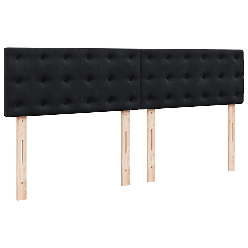 vidaXL Κρεβάτι Boxspring με Στρώμα Μαύρο 180x200 εκ. Βελούδινο