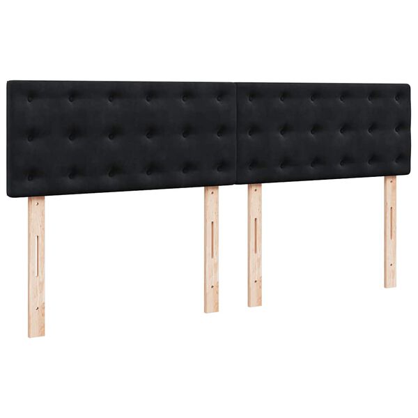 vidaXL Κρεβάτι Boxspring με Στρώμα Μαύρο 180x200 εκ. Βελούδινο