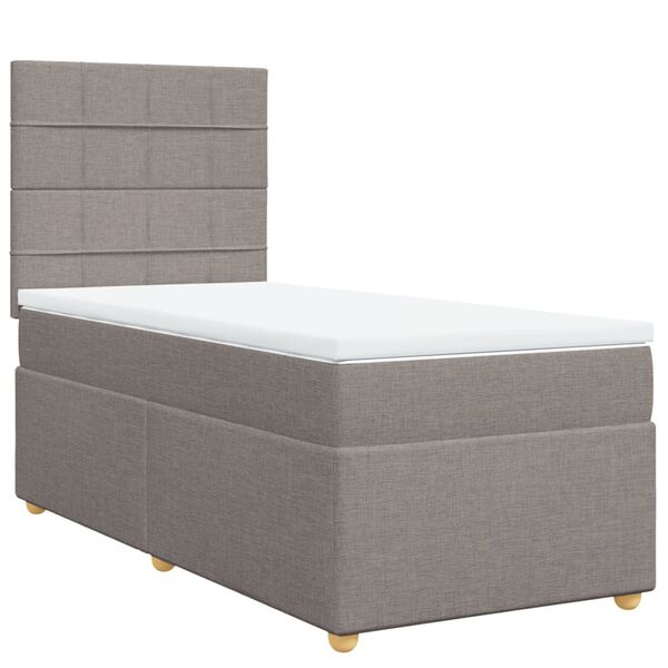 vidaXL &Kappa;&rho;&epsilon;&beta;ά&tau;&iota; Boxspring &mu;&epsilon; &Sigma;&tau;&rho;ώ&mu;&alpha; Taupe 90x190 &epsilon;&kappa;.&Upsilon;&phi;&alpha;&sigma;&mu;ά&tau;&iota;&nu;&omicron;