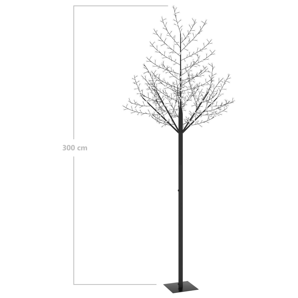 vidaXL Χριστουγεννιάτικο Δέντρο Κερασιά 600 LED Μπλε Φως 300 εκ.