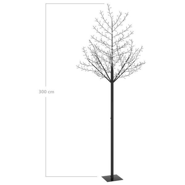 vidaXL Χριστουγεννιάτικο Δέντρο Κερασιά 600 LED Μπλε Φως 300 εκ.