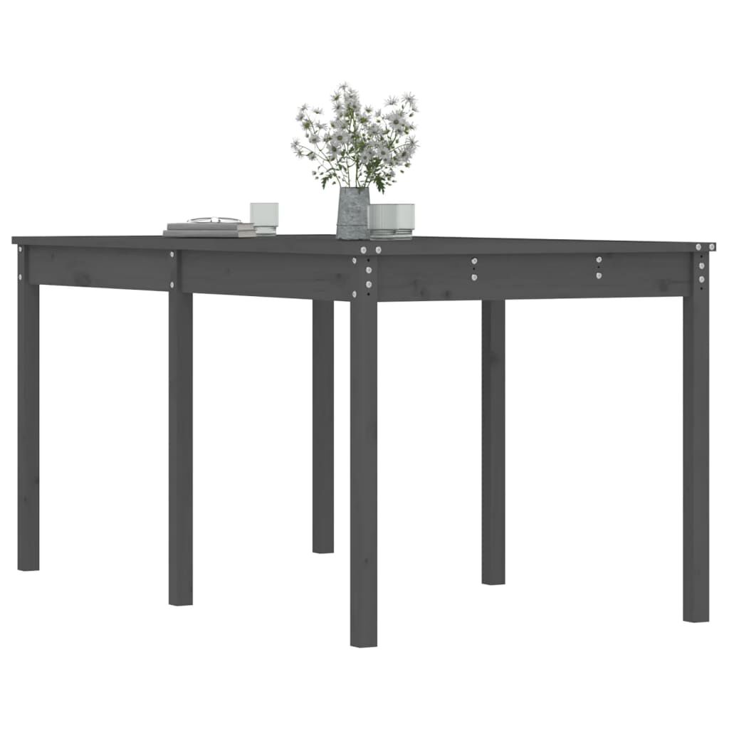 vidaXL Τραπέζι Κήπου Γκρι 159,5x82,5x76 εκ. από Μασίφ Ξύλο Πεύκου