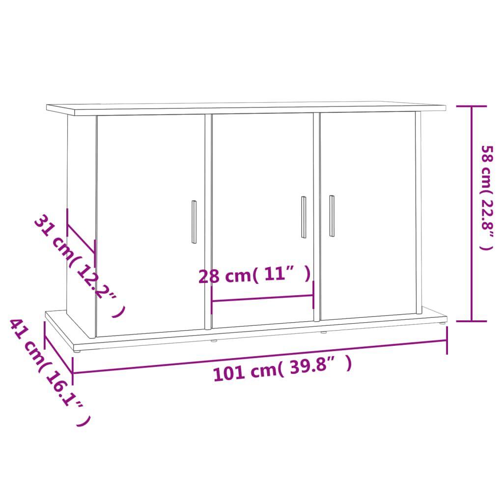 vidaXL Βάση Ενυδρείου Καφέ Δρυς 101x41x58 εκ. από Επεξεργασμένο Ξύλο