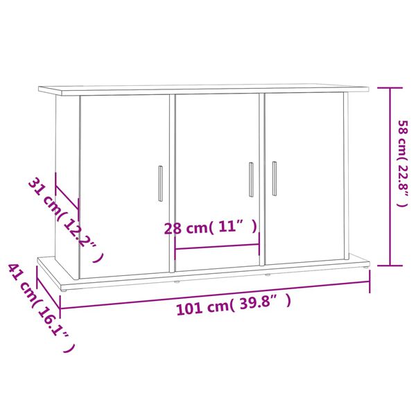 vidaXL Βάση Ενυδρείου Καφέ Δρυς 101x41x58 εκ. από Επεξεργασμένο Ξύλο