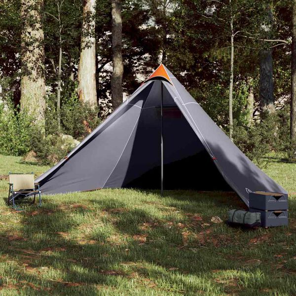 vidaXL Σκηνή Κάμπινγκ Tipi 7 Ατόμων Αδιάβροχη Γκρι/Πορτοκαλί