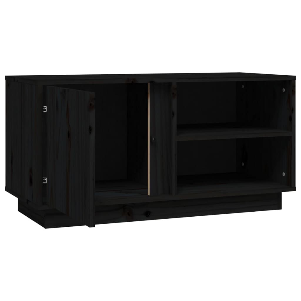 vidaXL Έπιπλο Τηλεόρασης Μαύρο 80x35x40,5 εκ. από Μασίφ Ξύλο Πεύκου
