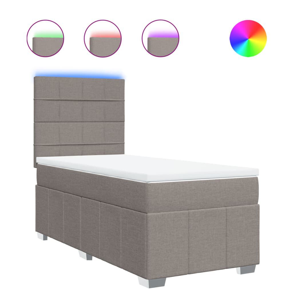 vidaXL Κρεβάτι Boxspring με Στρώμα Taupe 80x200 εκ. Υφασμάτινο