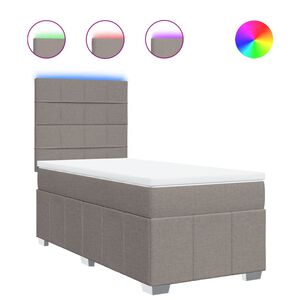 vidaXL &Kappa;&rho;&epsilon;&beta;ά&tau;&iota; Boxspring &mu;&epsilon; &Sigma;&tau;&rho;ώ&mu;&alpha; Taupe 80x200 &epsilon;&kappa;. &Upsilon;&phi;&alpha;&sigma;&mu;ά&tau;&iota;&nu;&omicron;