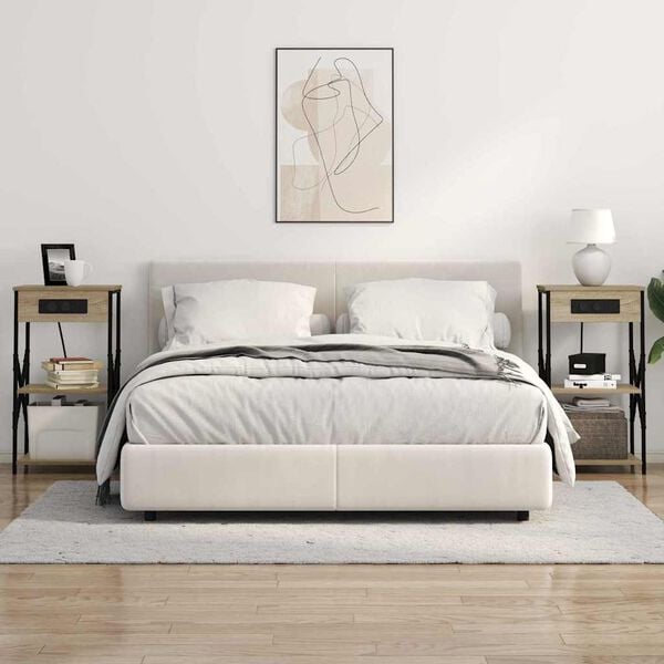 vidaXL Κομοδίνο 2 pcs Sonoma Δρυς 41 x 31 x 76 εκ. Επεξεργασμένο ξύλο