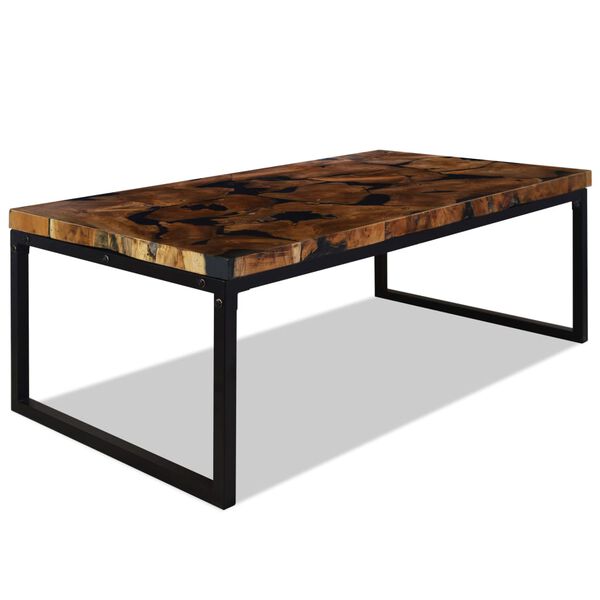 vidaXL Τραπεζάκι Σαλονιού 110 x 60 x 40 εκ. από Ξύλο Teak και Ρητίνη