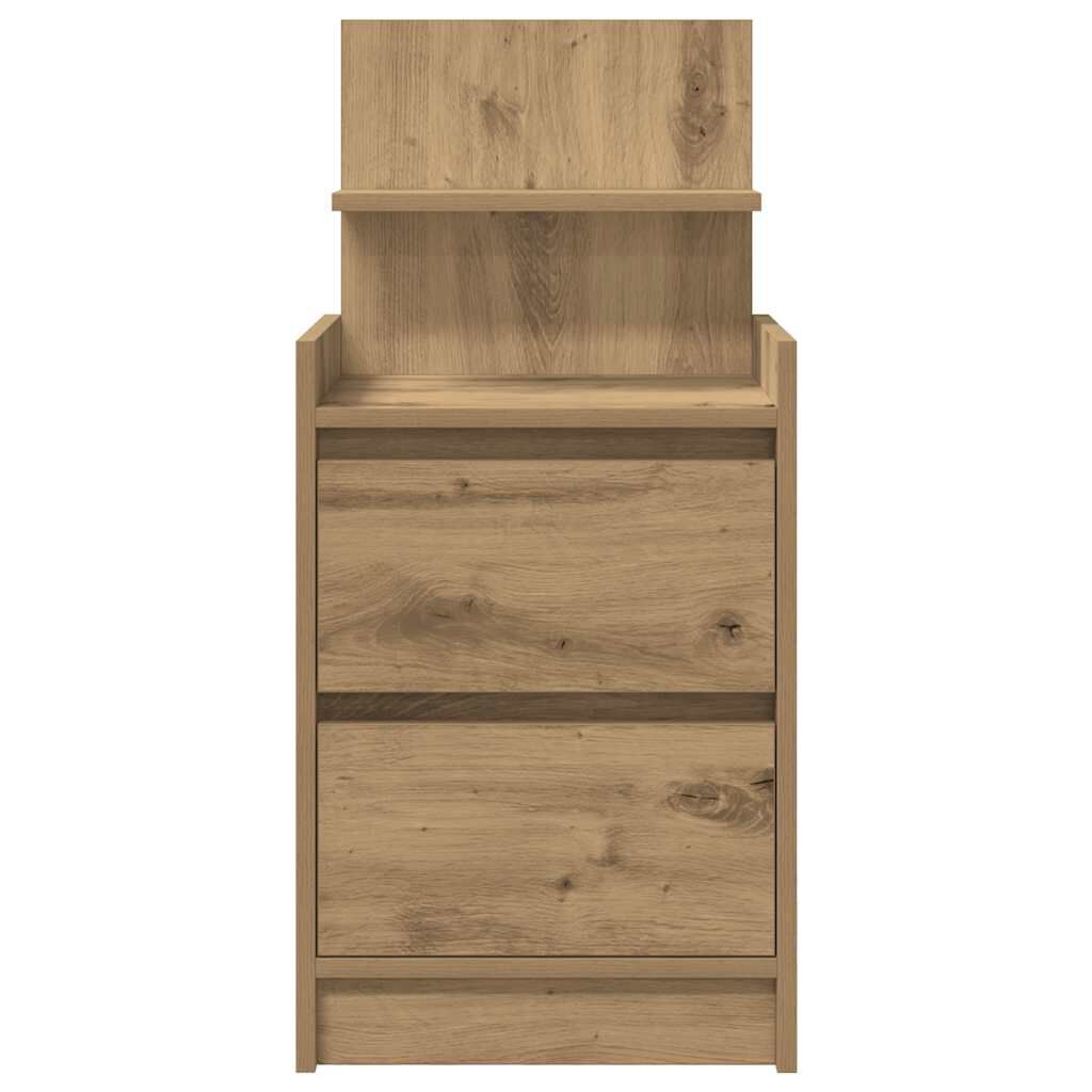 vidaXL Κομοδίνο με 2 συρτάρια Αρτισιανή Δρυς 38x34x80 εκ.