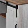 vidaXL Sideboard HALDEN με συρόμενη πόρτα Λευκό 80x40x80 cm μασίφ ξύλο