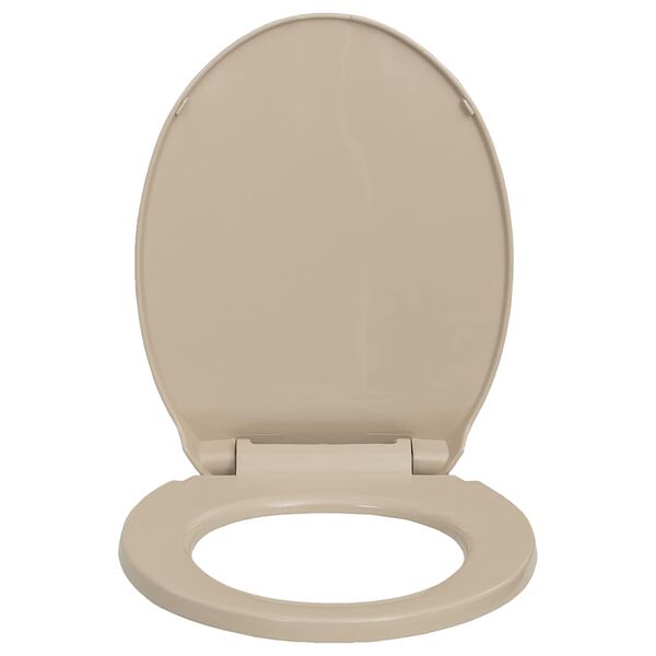 vidaXL Κάλυμμα Λεκάνης με Soft Close &amp; Quick Release Οβάλ Μπεζ
