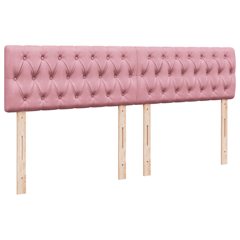 vidaXL Κρεβάτι Boxspring με Στρώμα Ροζ 200x200 εκ. Βελούδινο