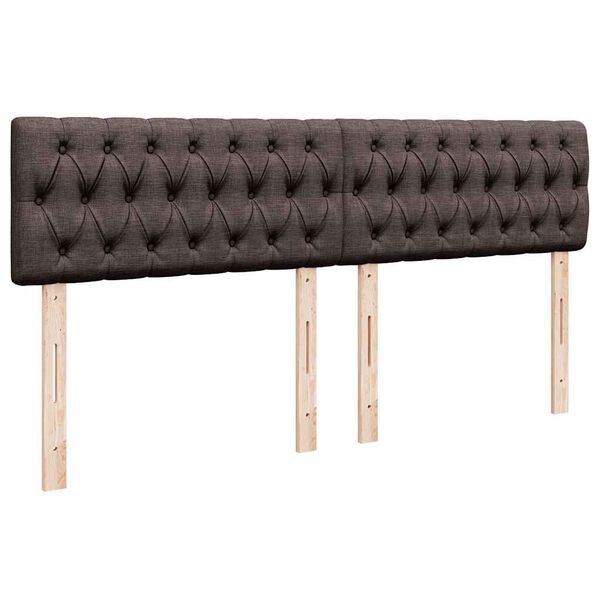 vidaXL Κρεβάτι Boxspring με Στρώμα Σκούρο Καφέ 200x200 εκ. Υφασμάτινο