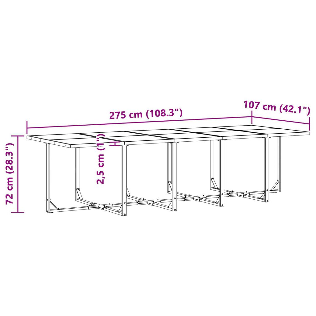 vidaXL Σέτ φαγητού για κήπο 11 pcs Μαύρο Ατσάλι