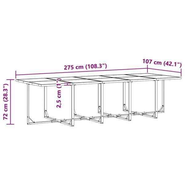 vidaXL Σέτ φαγητού για κήπο 11 pcs Μαύρο Ατσάλι
