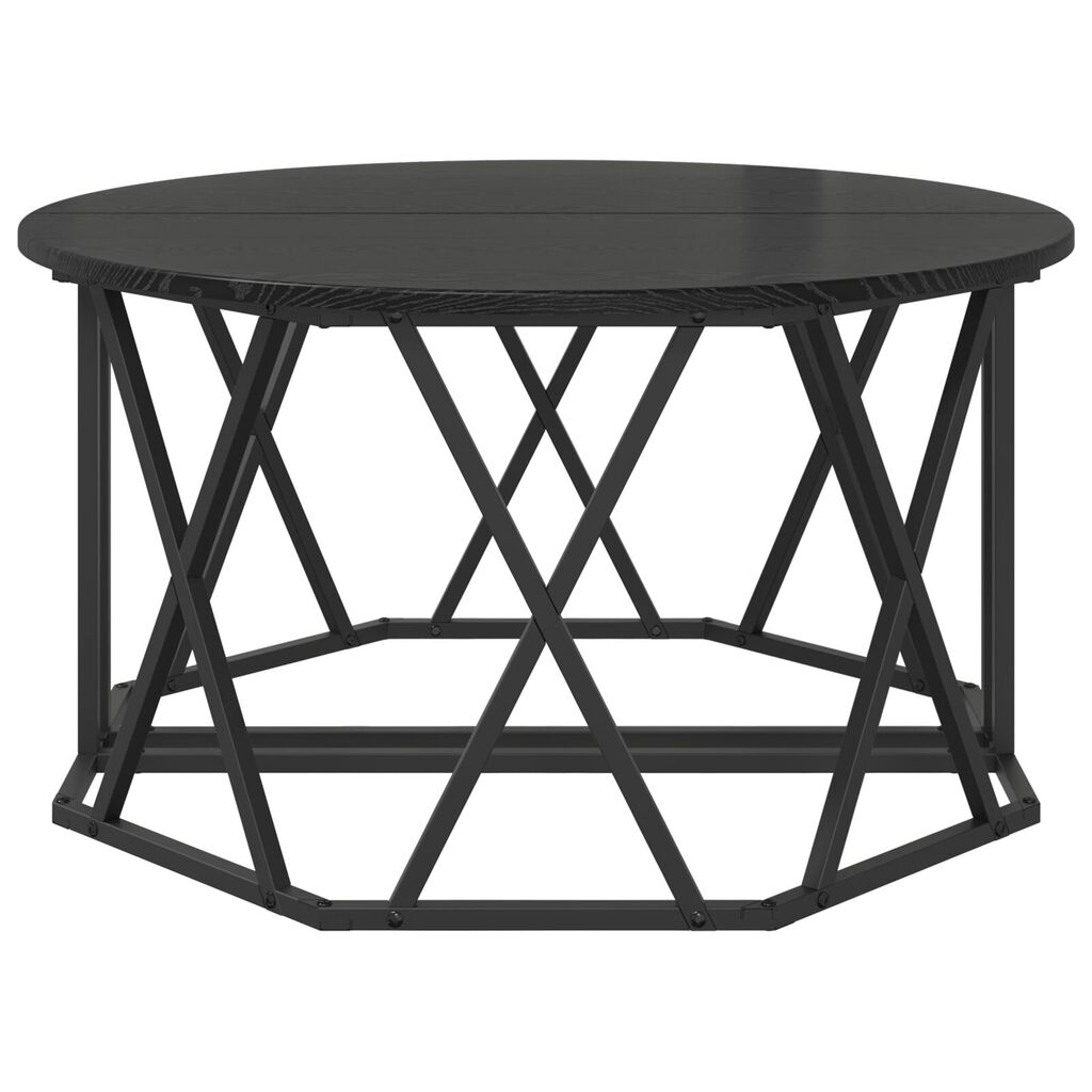 vidaXL Τραπέζι καφέ Μαύρο Δρυς 80x80x42 εκ. από επεξεργασμένο ξύλο