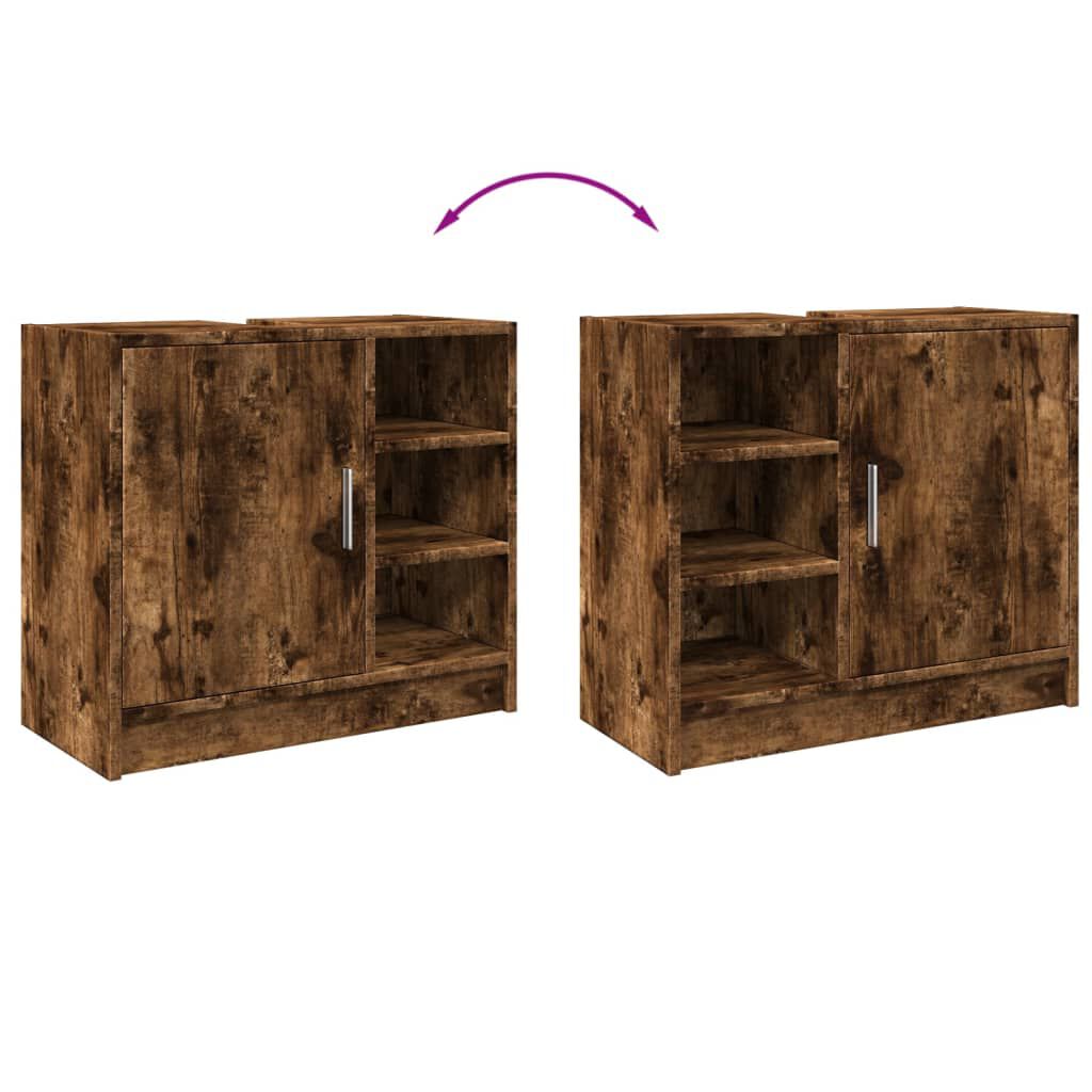 vidaXL Ντουλάπι Νιπτήρα Καπνιστή Δρυς 63x29x55 εκ. Επεξεργασμένο Ξύλο