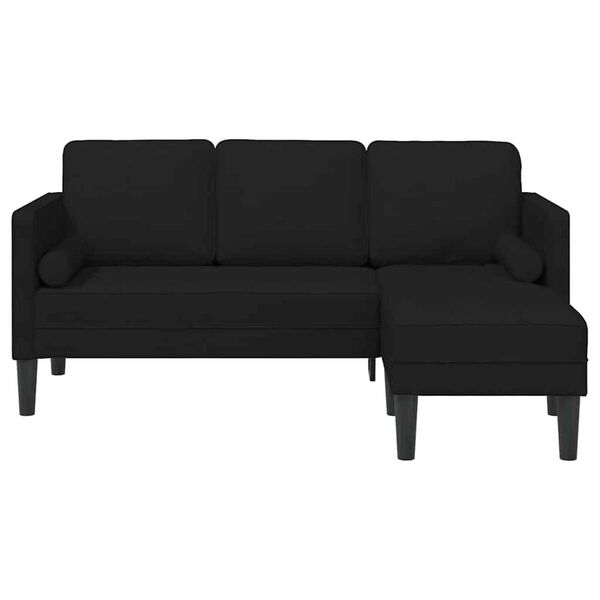 vidaXL Σετ Καναπέ Μαύρο 173 x 131 x 67 εκ ύφασμα