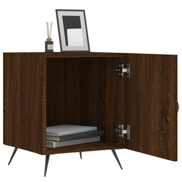 vidaXL Κομοδίνα 2 τεμ. Καφέ Δρυς 40 x 40 x 50 εκ. από Επεξεργ. Ξύλο