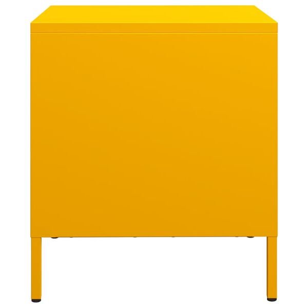 vidaXL Κομοδίνο Μουσταρδί 35x39x43,5 εκ. από Χάλυβα