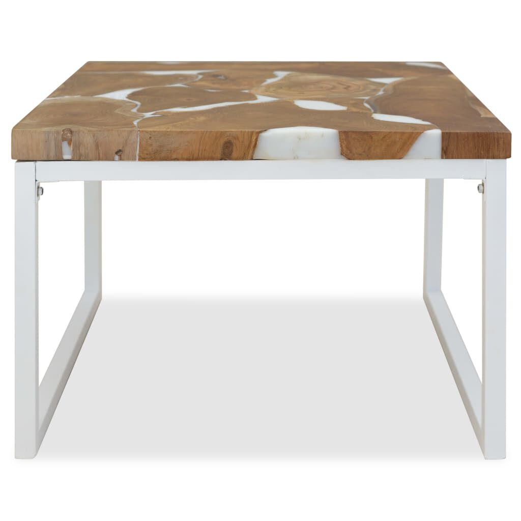 vidaXL Τραπεζάκι Σαλονιού 60 x 60 x 40 εκ. από Ξύλο Teak και Ρητίνη