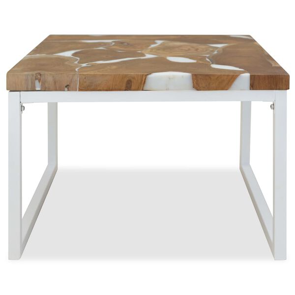 vidaXL Τραπεζάκι Σαλονιού 60 x 60 x 40 εκ. από Ξύλο Teak και Ρητίνη