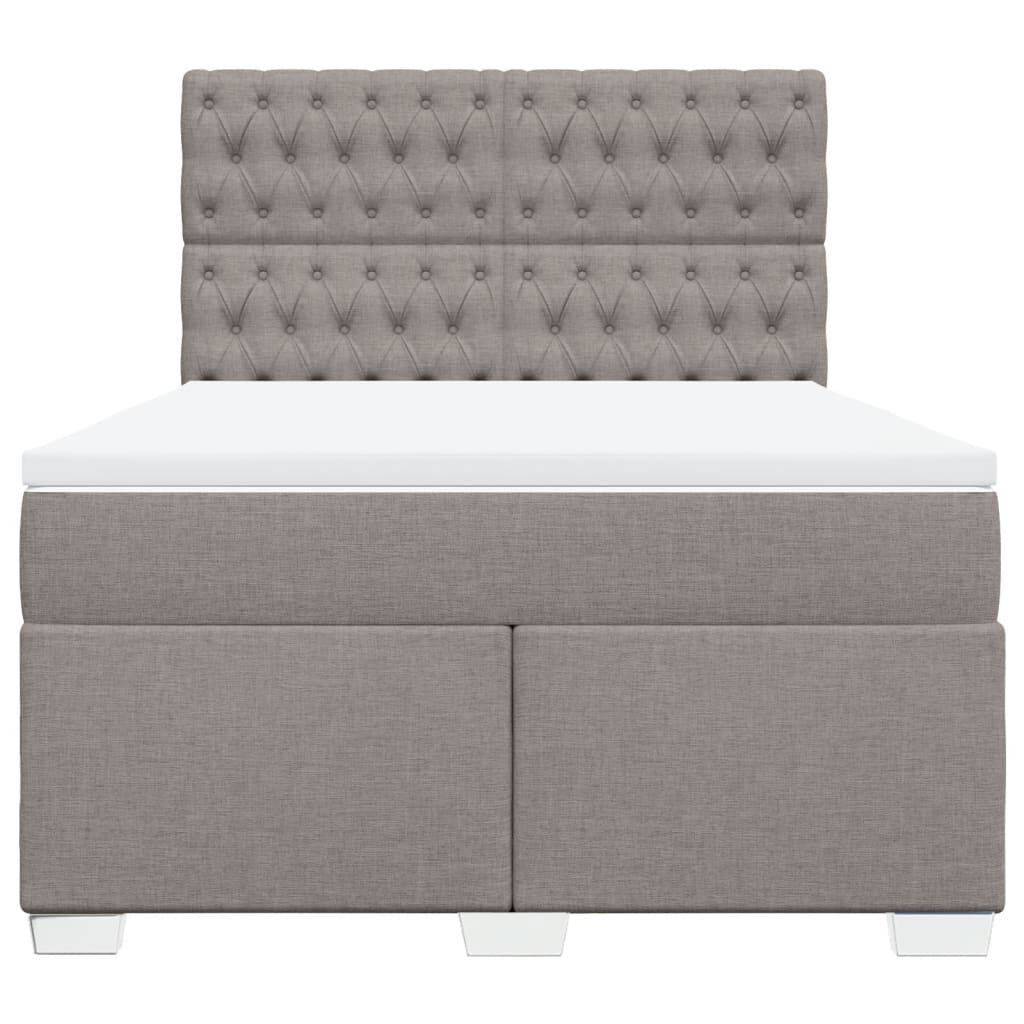 vidaXL Κρεβάτι Boxspring με Στρώμα Taupe 140x200 εκ. Υφασμάτινο
