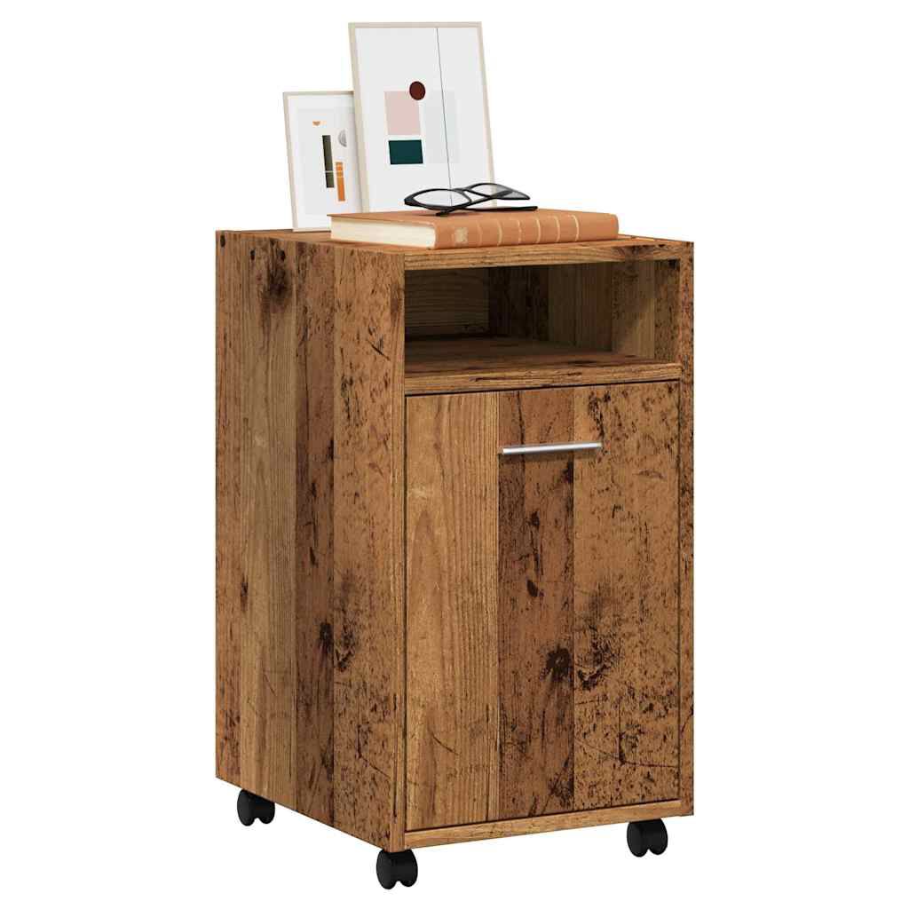 vidaXL Ντουλάπι με ρόδες Παλιό ξύλο 33x38x60 cm Ξύλο μηχανής