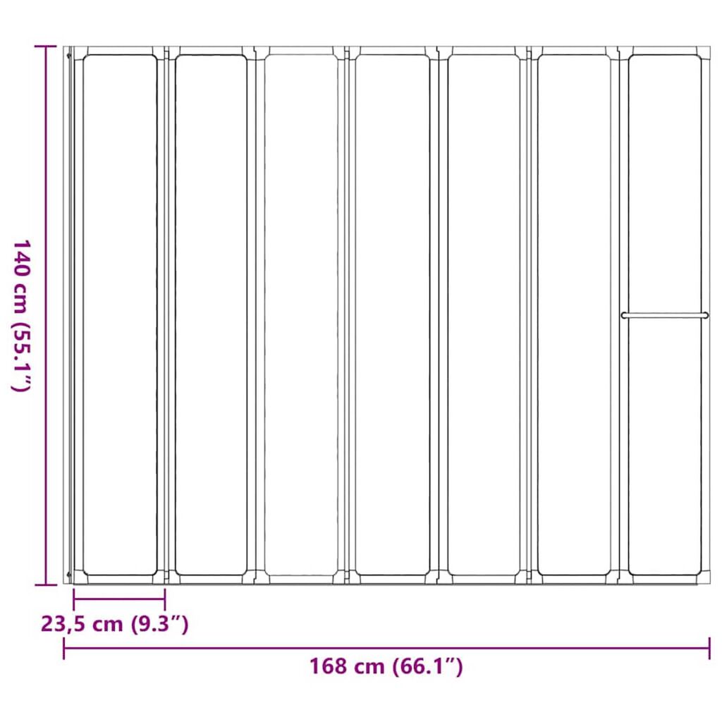 vidaXL Διαχωριστικό ντους Πτυσσόμενος Μαύρο 168 x 140 εκ Αλουμίνιο