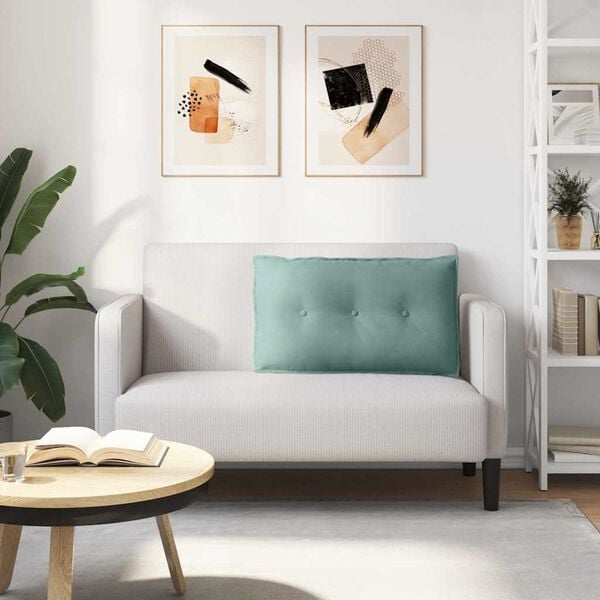 vidaXL Μαξιλάρι Πλάτης Θαλασσί 80 x 50 cm Υφασμάτινο Κορντουρά