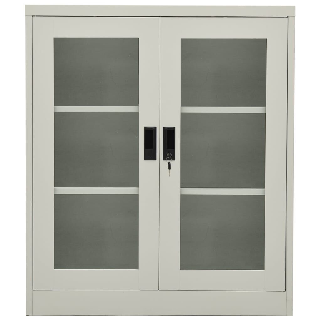 vidaXL Ντουλάπα Γραφείου 90 x 40 x 105 εκ. Ανοιχτό Γκρι Ατσάλινη